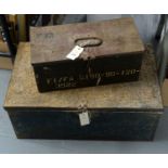 A vintage ammunition box