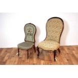 Two Victorian nursing chairs.