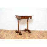 A Victorian rosewood work table