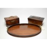 A 19th Century walnut tea caddy