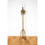 A 20th Century brass standard lamp