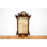 A 20th Century Georgian style gilt and mahogany wall mirror