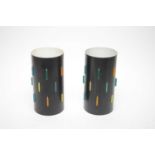 A pair of Interplay steel and Perspex lampshades