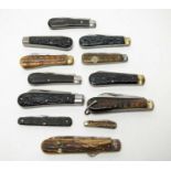 A selection of folding pocket knives