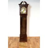 A 20th Century German quarter chiming longcase/grandfather clock by Interclock