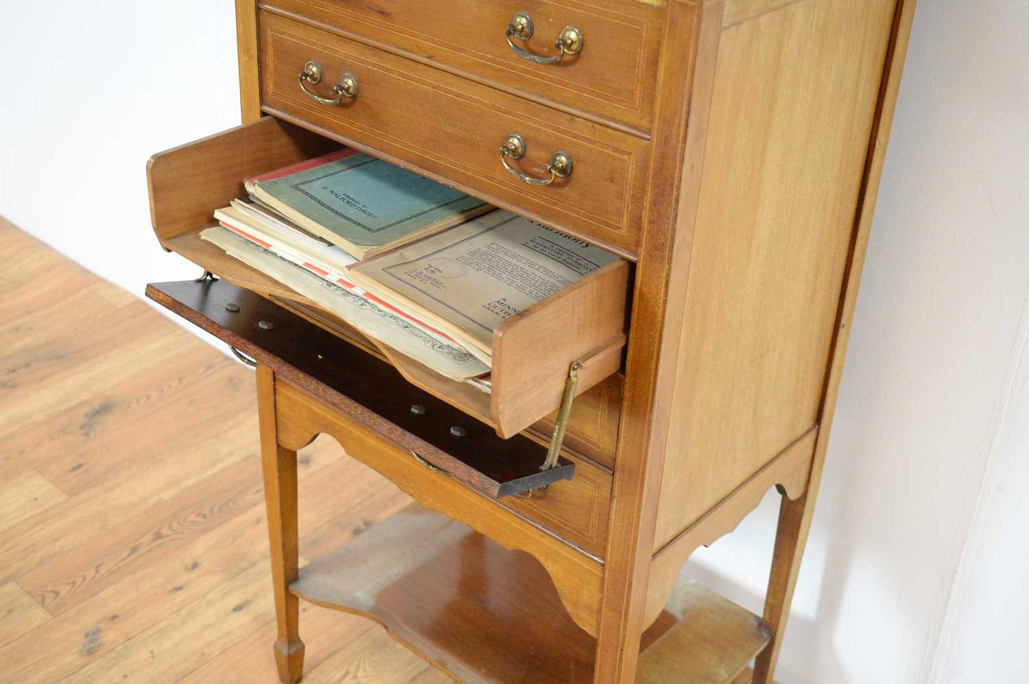 An early 20th Century mahogany music cabinet, - Image 6 of 6