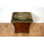 A 19th Century mahogany and petit point box stool