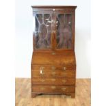 A George III mahogany bureau bookcase