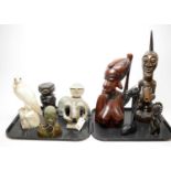 A collection of carved sculptures