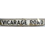 A Vicarage Road enamel street wall sign