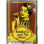 A Kodak enamel advertising sign