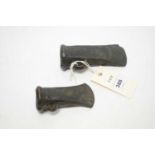 Two bronze looped axe heads,