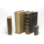 Two Victorian leather bound portrait albums together with two Bibles