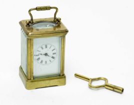 A 19th Century French brass cased carriage clock