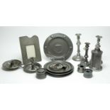 A collection of vintage pewter wares