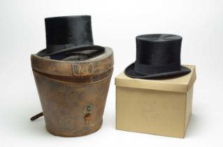 Two gentleman’s black silk top hats