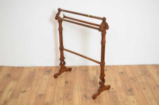 A late 19th Century mahogany towel rail