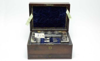 A Victorian rosewood vanity case