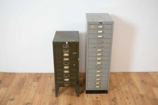 A vintage industrial 20th Century filing cabinet