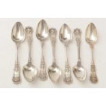 A set of seven Scottish silver teaspoons, by Peter Aitken I