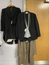 A 1930s gentleman’s black tailcoat and other items