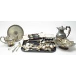 A set of silver and silver plated wares