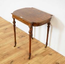A Victorian burr walnut side table