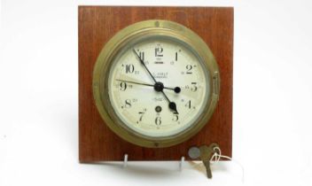 A Sestrel brass cased ships wall clock