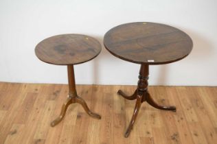 A 19th Century oak tripodtable with another