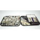 A selection of cased and loose silver plated cutlery
