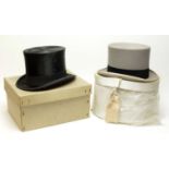 A gentleman’s grey felt top hat