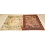 A 20th Century Persian style rug from John Lewis with another
