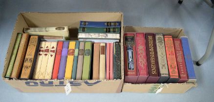 A collection of Folio Society books.