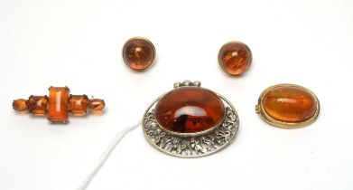 A selection of amber jewellery