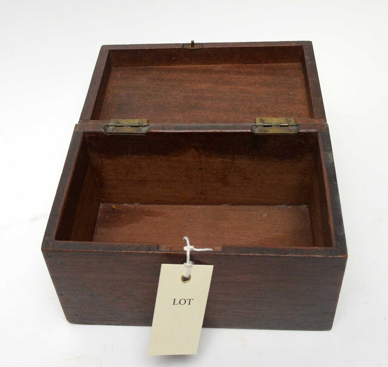 An Edwardian inlaid walnut jewellery box; and another box - Image 4 of 4