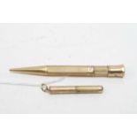 A 9ct yellow gold pencil by Sampson Mordan & Co; and another