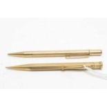 Two 9ct yellow gold pencils