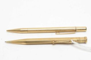 Two 9ct yellow gold pencils