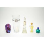 A Rosenthal Versace vase; and other glass ware