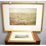 Newcastle upon Tyne - an etching; together with a print of Newcastle-upon-Tyne