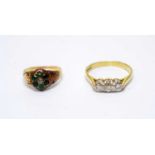 A 19th Century child's ring; and a diamond three stone ring