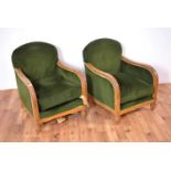 A pair of Art Deco style armchairs, c1930's