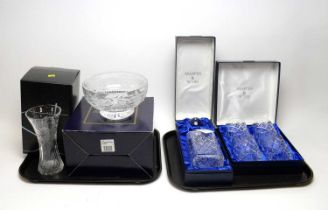 A Mappin & Webb crystal decanter and stopper and other items