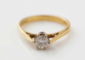 A solitaire diamond ring