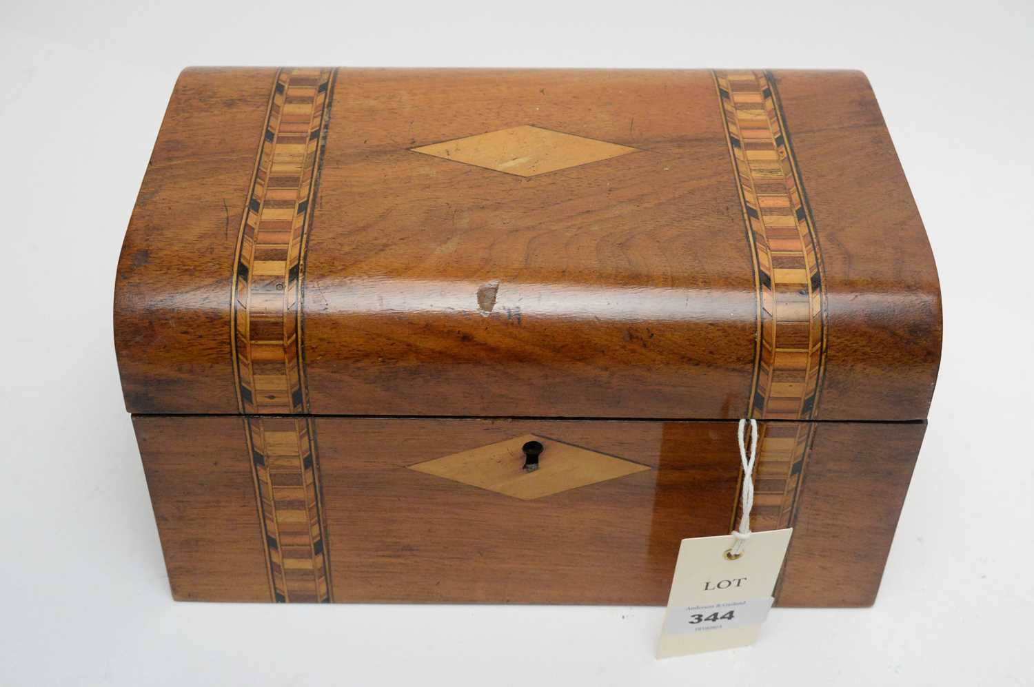 An Edwardian inlaid walnut jewellery box; and another box - Image 2 of 4