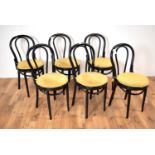 A set of six 'Thonet' style ebonised bentwood bistro chairs
