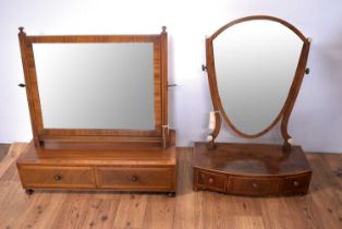 Two 19th Century mahogany tilt action toilet mirrors