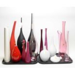 A collection of glass vases