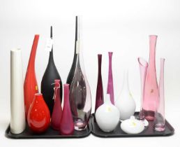 A collection of glass vases