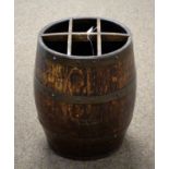 A 19th Century brass bound oak barrel